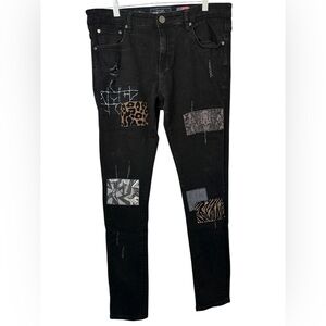 Damati Jeans Black Patchwork Jeans 34x32